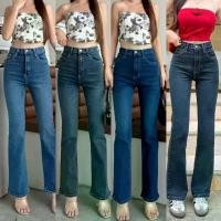 ราคา กางเกงยีนส์ ขาม้าเล็ก ผ้ายืด เอวสูง ขายดี (1731780088791008740)