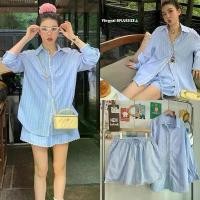ราคา ชุดเซ็ท 2 ชิ้น เสื้อเชิ้ตแขนยาวพิมพ์ลายริ้ว+กางเกงขาสั้น แต่งลูกไม้ฉ่ำ ไซส์ใหญ่ สาวอวบYY คําแนะนําการขายที่ร้อนแรงในเดือนนี้ (1732234753228441499)