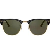 ราคา แว่นกันแดด Rayban Clubmaster RB3016 W0365 51mm Black/G15 (1732241887963743408)