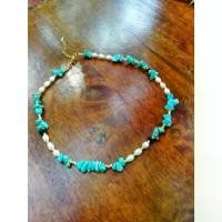 ราคา หินเทอร์ควอยซ์ สร้อย ไข่มุกแท้ Stone Handmade สร้อยคอ pearl necklacewomen necklacespearl ไข่มุกแท้ สร้อยคอ (1732251581234054178)