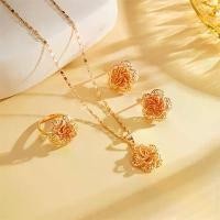 ราคา ชุดเครื่องประดับลายดอกไม้ 4 ชิ้น ชุบทอง 14K วัสดุทองแดงหรูหรา ต่างหูเข็มกลัดรูปตัว D สร้อยคอ แหวน เหมาะสำหรับงานปาร์ตี้ งานแต่งงาน เครื่องประดับแฟชั่นทุกฤดูกาล ไอเดียของขวัญสุดพิเศษ (17316334377578344