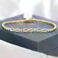 ราคา [DB104] สร้อยข้อมือ Infinity เพชรแท้ ทอง 9K เพชรแท้รวม 0.53 กะรัต 49 เม็ด น้ำหนักทอง 5.75 g. ไซต์พร้อมส่ง #16.5 (1731988133581587686)