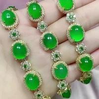 ราคา สร้อยข้อมือ Chalcedony สีเขียวน้ำแข็งธรรมชาติ, สร้อยข้อมือลูกปัดหยกอาเกตสีเขียวฝังเงิน, เครื่องประดับสไตล์ใหม่, เครื่องประดับมือผู้หญิงที่สง่างาม, สร้อยข้อมือหยกที่สวยงาม (1732138691542156627)