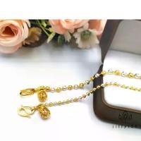 ราคา THAIJY15 k208 สร้อยข้อมือ กษัตริย์ ทรงเม็ดกลมตัดลายมะยม ห้อยถุงทอง (1732326781187098461)