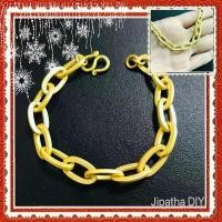 ราคา ใส่กับอะไรก็ได้ เครื่องประดับของขวัญ Jipatha DIY สร้อยข้อมือ ทองเหลืองแท้ ลายโซ่ฝรั่ง เส้นใหญ่ งานไม่ลอก ทองเหลือง เส้นหนาแข็งแรงมาก สร้อยข้อมือลายโซ่ ขาย พระ รับ เลี่ยม พระกั (1732237082987103703)