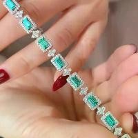 ราคา สร้อยข้อมือ Paraiba, หรูหรา, มรกตจำลองสีเขียวทัวร์มาลีน, สร้อยข้อมือพลอยหลากสี, สำหรับผู้หญิง (1732432626754619349)