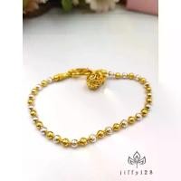 ราคา goodhomek208 สร้อยข้อมือ กษัตริย์ ทรงเม็ดกลมตัดลายมะยม ห้อยถุงทอง (1732326502771558126)