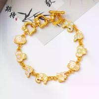 ราคา สร้อยข้อมือ Hello Kitty ดีไซน์แมวคิตตี้ เคลือบสีเคลือบไม่ซีดจาง สีทอง สไตล์การ์ตูนน่ารัก (1732035597987317540)
