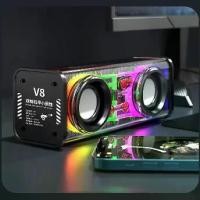 ราคา ลำโพงบลูทูธ V8 สองลำโพง ดีไซน์เมชาทรานส์ใส ปืนเหล็กขนาดเล็ก ซับวูฟเฟอร์กำลังสูงพราว เหมาะสำหรับเดสก์ท็อปสร้างสรรค์ เหมาะสำหรับคอมพิวเตอร์เดสก์ท็อป แล็ปท็อป สมาร์ททีวี และโทรศัพท์มือถือ (17321619198493