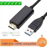 ราคา USB เป็นหัวแปลงสัญญาณ HDMI สำหรับจอหลายจอ1080P USB 3.0เป็น HDMI แปลงวิดีโอสำหรับ Windows xp/ 7/8/10 PC แล็ปท็อปHDTV 1.2m (1732400323433367233)