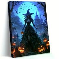 ราคา ศิลปะผนังผ้าใบฉากบ้านผีสิงพระแม่มดพระจันทร์เต็มรูปแบบ, 1 ชิ้น, ตกแต่งเงาพ่อมดฮาโลวีน, เหมาะสำหรับห้องนั่งเล่นผีสิง, ห้องครัว, และบรรยากาศที่บ้าน, กรอบ, พร้อมที่จะแขวน, หนา 1.5 นิ้ว (173216137034580134