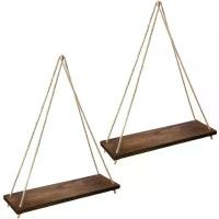 ราคา ชุดชั้นวางไม้แขวนผนัง 2 ชิ้น สไตล์โบฮีเมียน เชือกสวิงตกแต่ง ชั้นวางลอยน้ำแบบชนบท ชั้นวางของติดผนัง เหมาะสำหรับห้องนั่งเล่น ห้องนอน ห้องน้ำ ห้องครัว สีน้ำตาล (1732056565589575661)