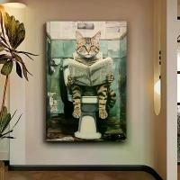 ราคา ศิลปะบนผืนผ้าใบ, การออกแบบหนังสือพิมพ์แมวตลกในห้องน้ำ, กรอบไม้สน, ตกแต่งผนังฉากห้องน้ำขำ, พร้อมที่จะแขวน, โปสเตอร์ Deco ศิลปะคลาสสิกสมัยใหม่, เหมาะสำหรับห้องนั่งเล่น, ห้องนอน, แล (1732169236325172865)