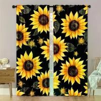 ราคา ม่านประตูพิมพ์ลายดอกทานตะวัน ชุด 2 ชิ้น คุณภาพสูงและทนทาน ซักเครื่องได้ ผ้าม่านแต่งหน้าต่าง สำหรับห้องนอน ห้องนั่งเล่น และของตกแต่งบ้าน (1732001429912914830)