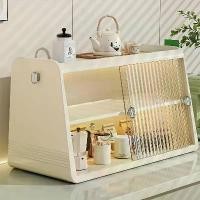 ราคา ตู้เก็บถ้วย 2 ชั้น พร้อมตะกร้าเก็บของ ที่วางแก้วกาแฟตั้งโต๊ะ ประหยัดพื้นที่ ประตูบานเลื่อน ตู้เก็บของขนาดกะทัดรัด เหมาะสำหรับห้องครัว ห้องน้ำ และโต๊ะทำงาน สีขาว ครกหิน มินิมอล (1732233760933119789)