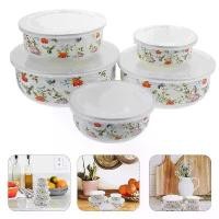 ราคา ชามเก็บสด, ชามเคลือบ, ชามก๋วยเตี๋ยวสลัด, ชามก๋วยเตี๋ยวทันที, พร้อมฝาปิด, ภาชนะใส่อาหาร, ชามบาร์รับประทานอาหารครัว, ชุด 5 ชิ้น กล่อง ข้าว เข้า ไมโครเวฟ ได้ ถาด ใส่ อาหาร สแตนเลส อ (1731797522781537602)