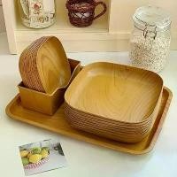 ราคา จานเส้นผ่านศูนย์กลาง 10 ซม. ลายไม้ สไตล์สแควร์ จานขนมในครัวเรือน ขายส่ง เหมาะสำหรับผลไม้แห้ง เค้ก ของว่าง และชา จานขนม จานขนมจีน พร้อมฐานรองรับและฟาง เหมาะสำหรับชุด (1732049981330392068)