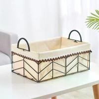 ราคา ตะกร้าเก็บของ, วัสดุเหล็กดัด, การออกแบบ Ins, ตะกร้าเก็บของตั้งโต๊ะ, เหมาะสำหรับเก็บเครื่องสำอาง, ผ้า, ของว่าง, กระเทียม, ขิง, และผลไม้ (1731095534311082897)