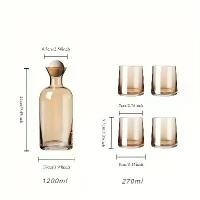 ราคา ชุดเหยือกและถ้วยแก้ว ดีไซน์เรียบหรู 5 ชิ้น ราคาไม่แพง หรูหรา ทนอุณหภูมิสูง เหมาะสำหรับเครื่องดื่มเย็น ๆ ชา น้ำผลไม้ รวมกาต้มน้ำที่มีสไตล์พร้อมที่จับไม้ และถ้วยเก๋ 4 ใบ เหมาะสำหรับความบันเทิงที่บ้าน (1