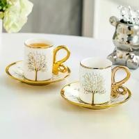 ราคา ชุดถ้วยกาแฟและจานรองเซรามิกสุดหรู ราคาไม่แพงในยุโรป สไตล์อังกฤษ ดีไซน์หรูหรา เหมาะสำหรับน้ำชายามบ่าย ถ้วยและจานรองหรูหรา 6 ชิ้น ความจุ 50ml / 1.69oz เหมาะสำหรับกาแฟ นม ดอกไม้ ชา (1731276184435590465)