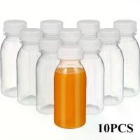 ราคา ขวดน้ำผลไม้พลาสติกใส 10 ขวด พร้อมฝาสีขาว 200ml/6.66oz ภาชนะใส่เครื่องดื่มแบบใช้ซ้ำได้ เหมาะสำหรับน้ำผลไม้ ชา และอื่นๆ ทำจากพลาสติกที่ทนทานและปลอดภัยสำหรับอาหาร ดีไซน์ทันสมัย ขวดพลาสติกแบบใช้ซ้ำได้ (17