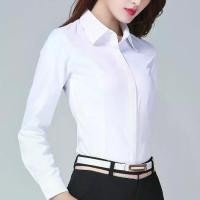 ราคา เสื้อเชิ้ตแขนยาวสีขาวสำหรับผู้หญิง ชุดทำงานฤดูใบไม้ผลิและฤดูร้อน ชุดทำงานหรูหรา การเดินทาง Ol สีทึบ (1729952845038192793)
