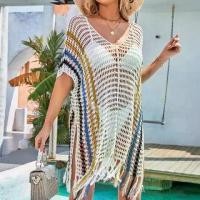 ราคา [พร้อมส่ง] Available 7 colors Summer crochet dress Beach dress V neck crochet knit beach dress sunsreen bikini beach cover-up พร้อมส่ง 7 สี ชุดคลุมบิกินี่ ชุดถักโครเชต์ ชุดเดินชายหาด ชุดเที่ยวทะเล (17