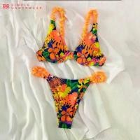 ราคา 033 Simple Underwear bikini บิกินี่ ลายดอกไม้ ขอบย่น มีโครง มัลติคัลเลอร์ ซีโอดี (1731773030980683756)