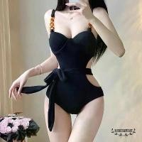 ราคา Basic swimsuit ชุดว่ายน้ำแฟชั่น วันพีช ชุดว่ายน้ำ bikini โชว์หลัง ผ้านุ่มสบาย 2สี (1732074163389564141)