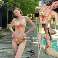 ราคา ชุดว่ายน้ําบิกินี่ two piece cherry bikini เอวต่ํา ผูกเอว เก็บหุ่นเข้าทรง#0408 (1732234769901913464)