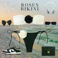 ราคา [พร้อมส่ง] ROSES BIKINI บิกินี่ บิกินี่โบว์กุหลาบ ชุดว่ายน้ำ เกาะอก กางเกงผูก บิกินี่สายฝอ บิกินี่ชุดว่ายน้ำ (1732308973640254771)