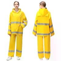 ราคา ชำระเงินสด 【ส่งจากกรุงเทพ】เสื้อกันฝน เสื้อกันฝนหญิง เสื้อกันฝนผู้ชาย เสื้อกันฝนเพิ่มความหนา สมีแถบสะท้อนแสง รุ่น หมวกติดเสื้อ สีเหลือง เสื้อกันฝนผู้ใหญ่ Raincoat Suit (1731213580279907801)