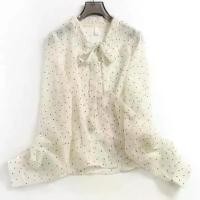 ราคา ￼CREAMY DOTS TIE เสื้อเชิ้ตซีทรูลายจุด (1732304743459751812)