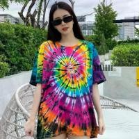 ราคา เสื้อมัดย้อมสีสด UNISEX | TIE DYE T-SHIRT | ผ้า Cotton100% - KT104-AUTUMN-5สี/ดำ (1729644730112969045)