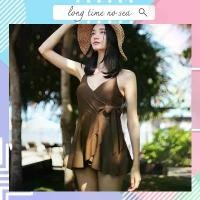 ราคา ชุดว่ายน้ำวันพีชสายเดี่ยว แบบกระโปรงกางเกงสีน้ำตาล รุ่น Bow One Piece Swimsuit Dress คําแนะนําผลิตภัณฑ์ใหม่ของเดือนนี้ (1731952678925403225)