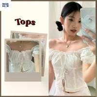 ราคา พร้อมส่งlil bow เสื้อแขนสั้น ครอป โบว์ เปิดไหล่ แนะนำ (1731800858884605860)