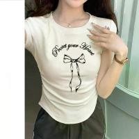 ราคา Top.street แขนสั้น หญิง เอวแคบ เสื้อ คอกลม 'FROTEET BOW' top ยืดได้ เสื้อเอวลอย แฟชั่น สไตล์เกาหลี tshirt 2025 (1732251936097797967)