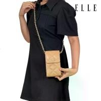 ราคา ELLE กระเป๋าถือ ELLE QUITING PHONE BAG กระเป๋าสะพาย Phone Bag คิ๊วติ่ง หนังวัวแท้ (Cross body) I EWW164 (1731253613412321738)
