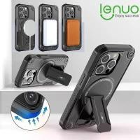 ราคา AumwadeeChaengwet Lenuo พับขาตั้งวงกลมแม่เหล็กสําหรับ iPhone 16 15 14 13 12 Pro Max ip 14 15 Plus 5G Case ปลอก Hard PC + TPU กันกระแทกปกหลัง แนะนำ หัวชาร์จ 30w (1731556472211735659)