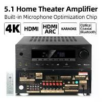 ราคา [COD] 5.1 Home Theater Amplifier Support 4K HD/3D HDMI ARC Bluetooth Optical/Coaxial/Karaoke Microphone input/TV AV Receiver/USB Lossless Music/Speaker System Amplifier (1732312206275479312)