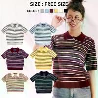 ราคา Bemingtop912(Freesize)-Candy Stripe Polo – ลายทางสดใส ใส่ยังไงก็น่ารัก! (1732240119510763581)