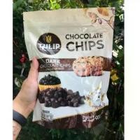 ราคา [เก็บเงินปลายทาง] ปรับราคาตามผู้ผลิต•ดาร์กช็อกโกแลตชิพทิวลิป เม็ดกลาง 900g. (Chocolate Chips) (1731362406828836349)