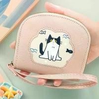ราคา กระเป๋าสตางค์ผู้หญิง ลายการ์ตูนแมว สไตล์เกาหลีใหม่ wallet women chocolate purse กระเป๋า ตังค์ ลิน lyn แท้ (1731642310648890489)
