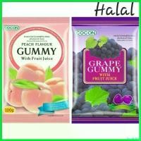 ราคา facultshop ปัจจุบัน Cocon Gummy with fruit juice Peach/ Grape Flavor ขนมวุ้นเจราติน Halal 100 grams (1730703544775248707)