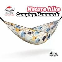 ราคา ส่งใน24 ชม เปล Naturehike 240T พิมพ์เปลญวน Ultralight กลางแจ้งกว้าง Camping Hammock รับน้ำหนัก 200 กก. (1732399788370593232)