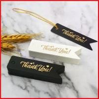 ราคา Landonshop159 กระดาษแท็ก แท็กริบบิ้น paper tag ป้ายแท็กปั๊มสีทอง Thank you ทรงริบบิ้น ลายหัวใจ ขายดี (1730780411105610213)