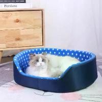 ราคา 【COD/จัดส่งตลอด 24】ลูกกรอกแมว บ้านสัตว์เลี้ยง Cat Bed Dog Kennel แผ่นฟองน้ำความหนาแน่นสูงถอดทำความสะอาดที่นอนสัตว์เลี้ยงสี่ฤดู (1731374229488698788)