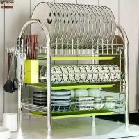 ราคา caliaf ชั้นวางจาน ในครัว 2/3ชั้น เคลือบสีเงิน Dish holder. สแตนเลส ที่คว่ำจาน ชั้นวางถ้วยจาน ที่คว่ำจานสแตนเลส มัลติฟังก์ชัน ชั้นสแตนเลส ที่คว่ำจานเหล็ก พร้อมถาดรองน้ำ มาพร้อมที่ (1729776837348920069)