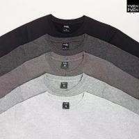 ราคา YuenPuen 1 set of 5 pieces, standing on the floor, set of round neck T-shirts, short sleeves, light gray, dark gray, earth gray, black gray, and black. (1732451592689517740)