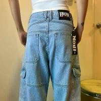 ราคา กางเกงคาโก้ขาต่อบลู Iron กระบอกใหญ่ (1731861487156365132)